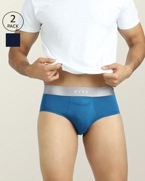 pack of 2 briefs with logo waistband
