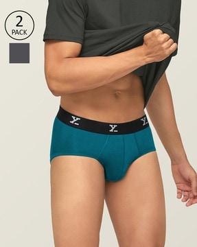 pack of 2 colourblock briefs with branding