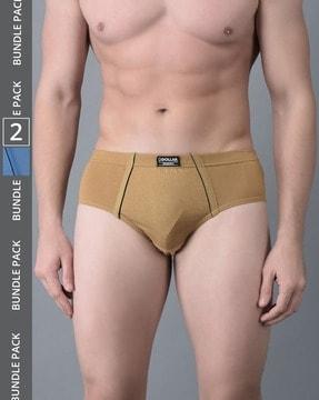 pack of 2 cotton briefs with logo waistband