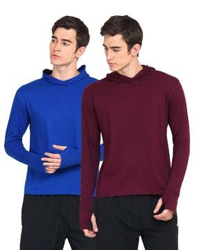 pack of 2 cotton hooded t-shirts