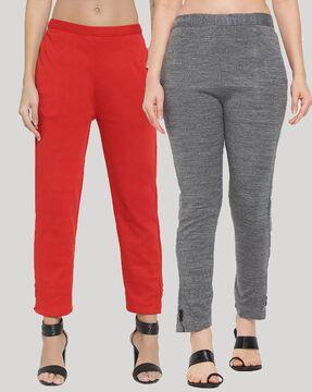 pack of 2 flat-front trousers