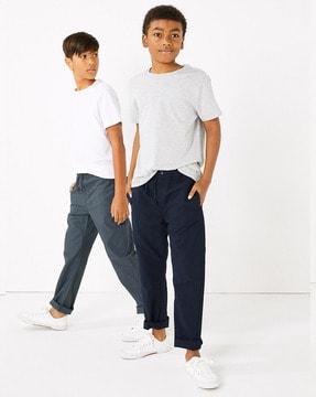 pack of 2 flat-front trousers