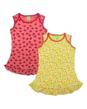 pack of 2 floral print a-line frocks