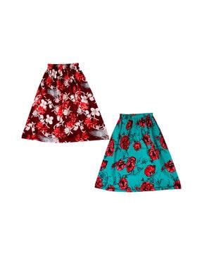 pack of 2 floral print a-line skirts