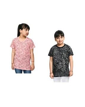 pack of 2 floral print crew-neck t-shirts