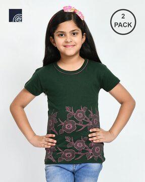 pack of 2 floral print round-neck t-shirts