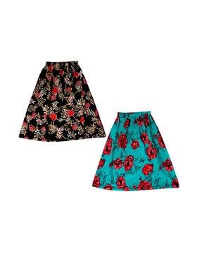 pack of 2 floral print straight skirts 