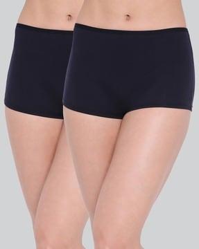 pack of 2 full-coverage boyleg with elasticated waist