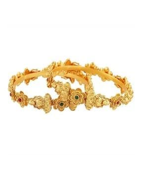 pack of 2 gold-plated slip-on bangles