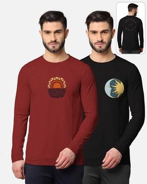 pack of 2 graphic print crew-neck t-shirts