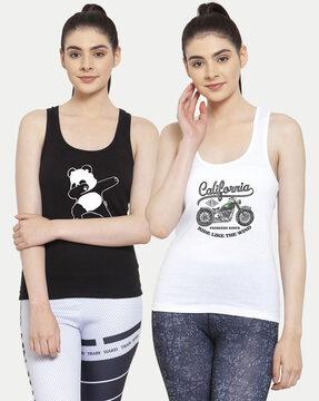 pack of 2 graphic print tank top
