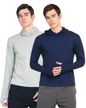 pack of 2 hooded cotton t-shirts