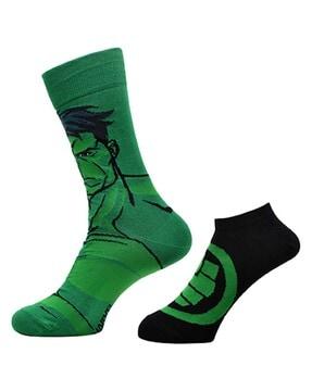 pack of 2 hulk print everyday socks