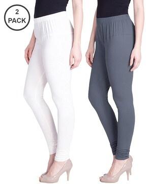 pack of 2 leggings with elasticated waist