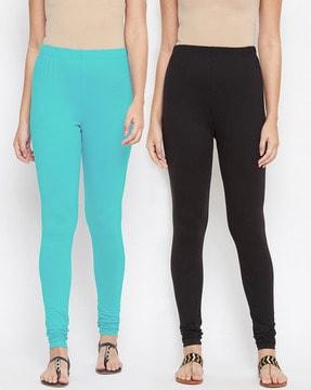 pack of 2 leggings with elasticated waistband
