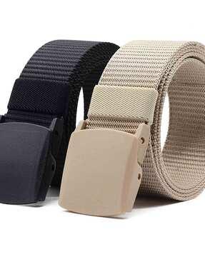 pack of 2 men belt with buckle-closure