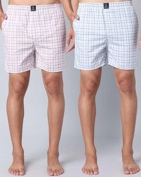 pack-of-2-men-checked-boxers-with-elasticated-waist