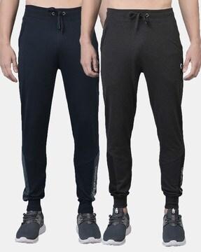 pack of 2 men typographic print joggers with elasticated waist