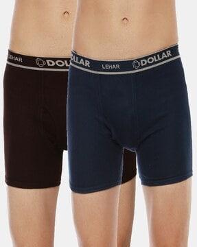 pack of 2 men typographic print trunks with elasticated waist
