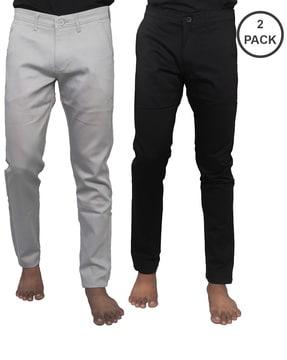 pack of 2 mid-rise flat front pants