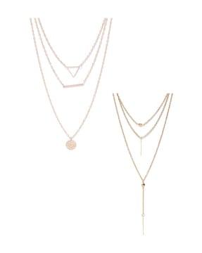 pack of 2 multi-stranded necklaces