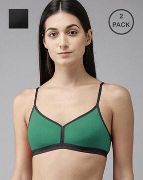 pack of 2 non wired non-padded bras