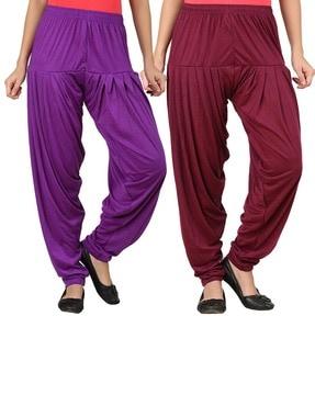 pack of 2 patiala pants with elasticated waistband