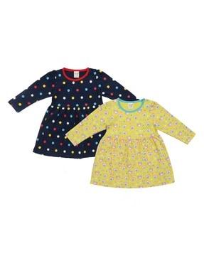pack of 2 polka-dot a-line dress with round neck