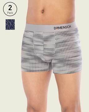 pack of 2 print trunks with elasticated waist