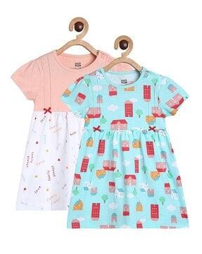 pack of 2 printed a-line dress