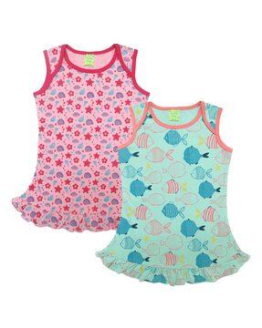 pack of 2 printed a-line frocks