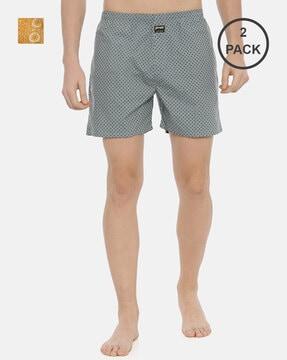 pack of 2 printed elasticated waist boxers