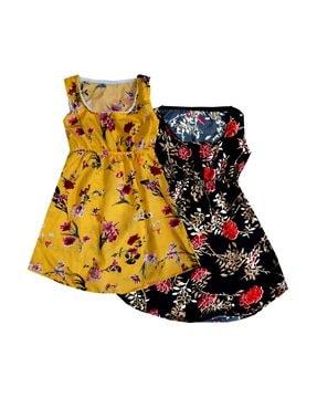 pack of 2 printed fit & flare dress