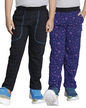pack of 2 printed fitted track pants