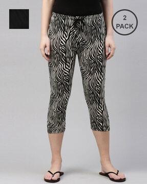 pack of 2 printed relaxed fit capris