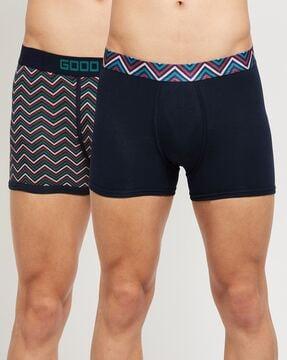 pack of 2 printed trunks with elasticated waist