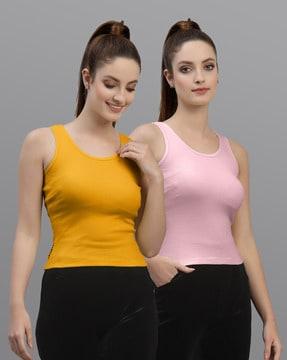 pack of 2 ribbed slim fit tops