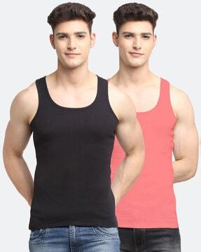 pack of 2 round-neck sleeveless vests
