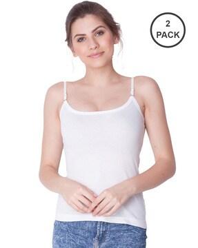 pack of 2 sleeveless camisoles with adjustable straps