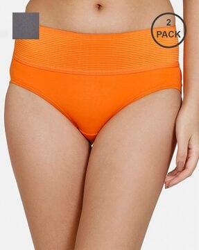 pack of 2 solid hipsters with elasticated waist