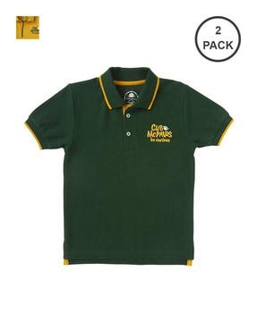 pack of 2 solid polo t-shirt