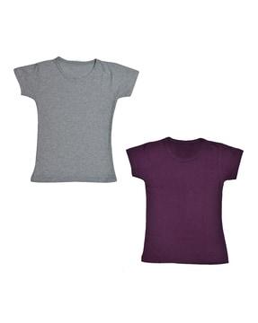 pack of 2 solid round-neck t-shirts
