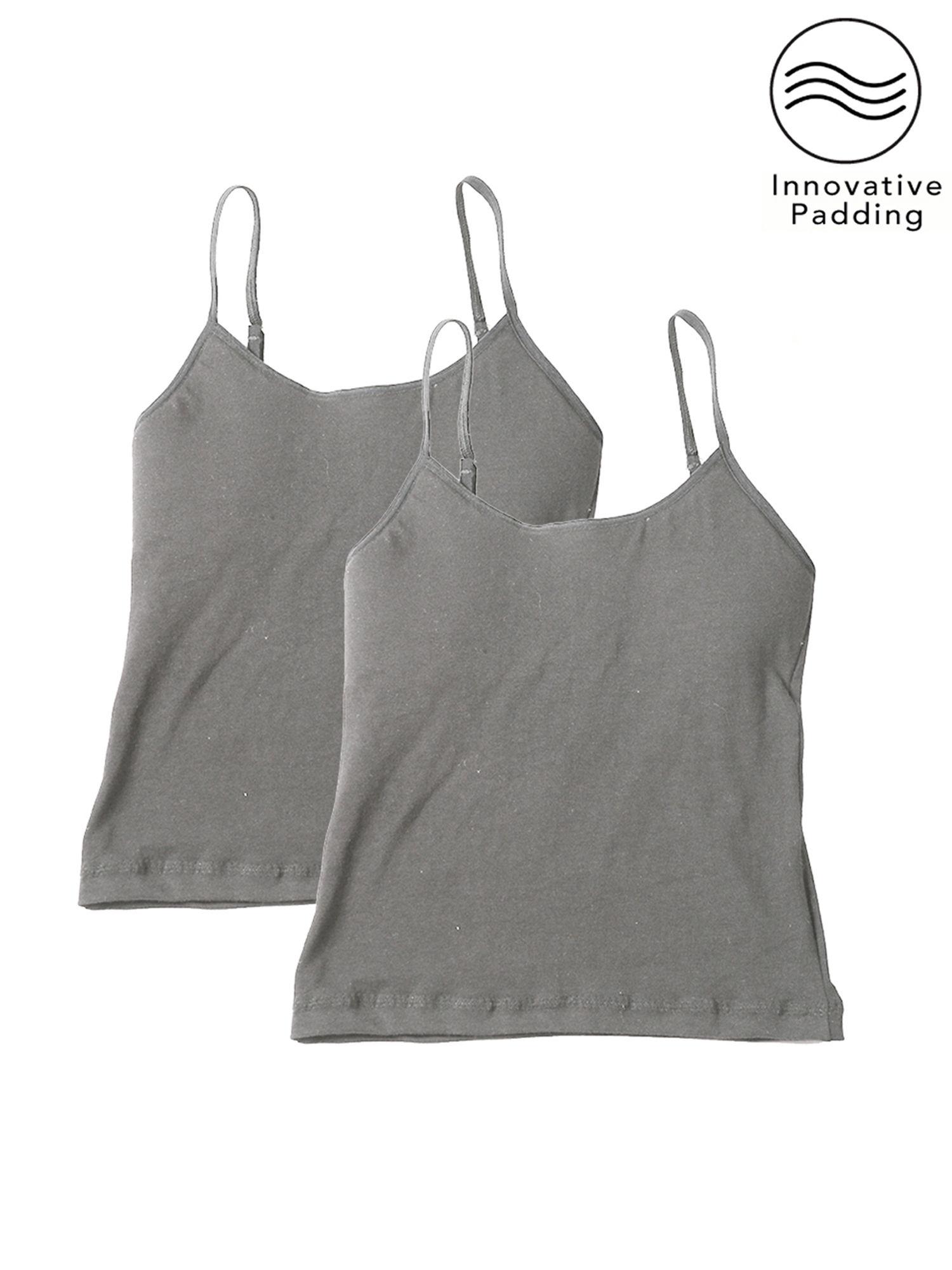pack of 2 starter camisole - padded - grey