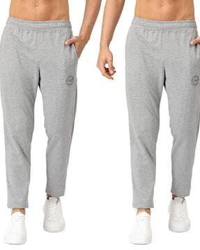 pack of 2 straight track pants with elasticated waist