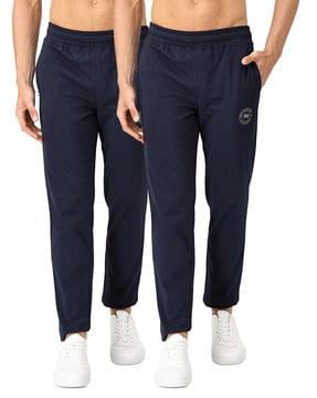 pack of 2 straight track pants with elasticated waist
