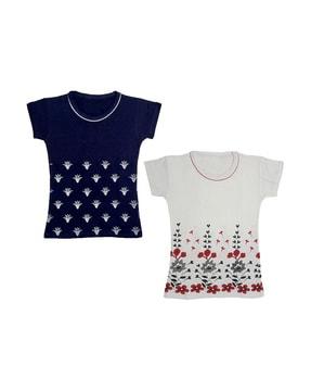 pack of 2 t-shirt with floral overlay