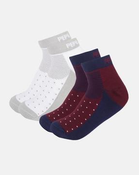 pack of 2 typographic print knitted no-show socks