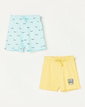 pack of 2 typographic print shorts