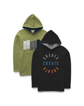 pack of 2 typography print hoodie