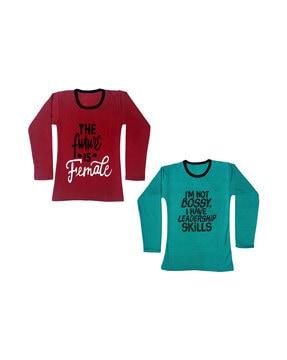 pack of 2 typography print t-shirts